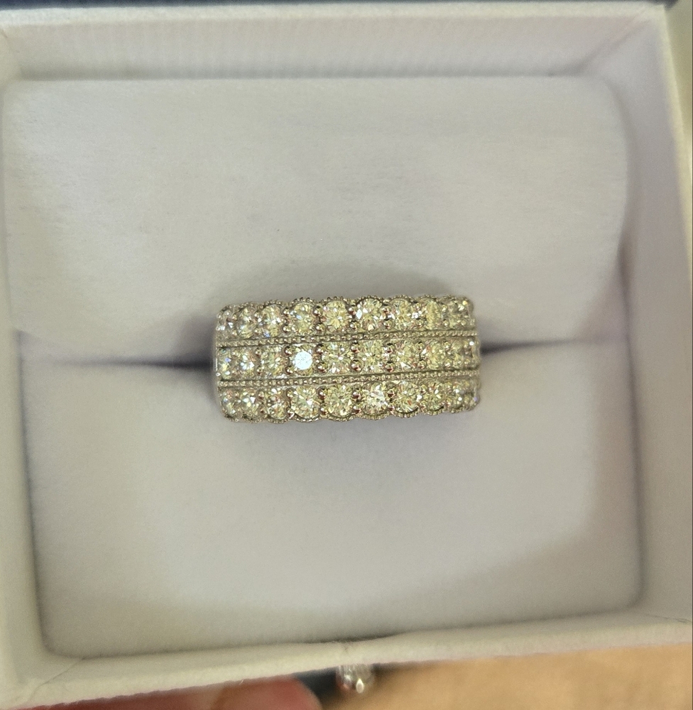 Source Unknown Silver Triple Row Ring - image 1